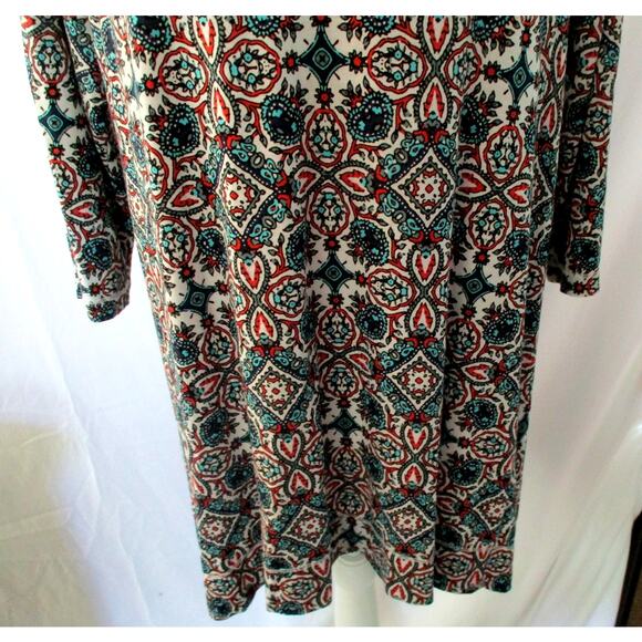 Artisan NY Women's Short Sleeve Blue & White Print Stretch Shirt Size Medium - Picture 3 of 9